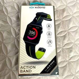 X-Doria Action Band for Apple Watch 42 MM Series 1,2,3 And 4 Black and Green